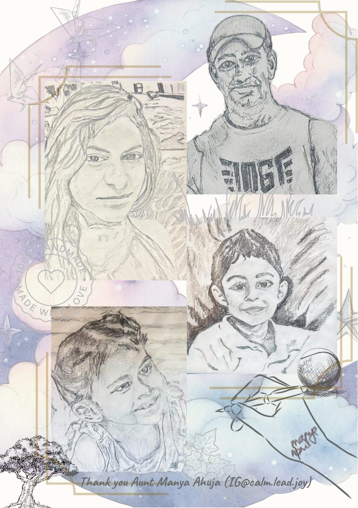 The family behind Little Voices, Big Dreams — sketched by Manya Ahuja