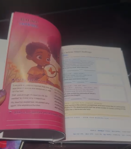 Early pink test-print pages of the book